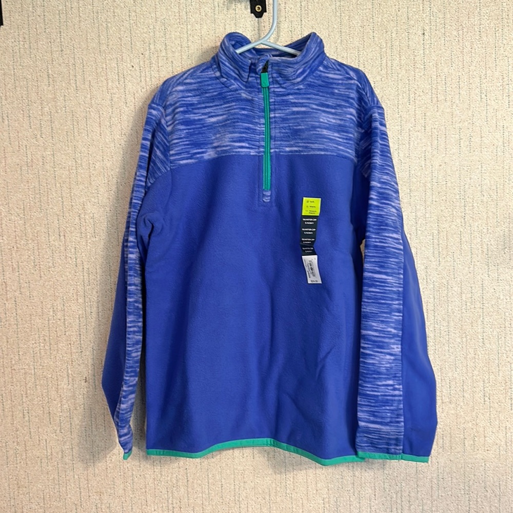TEK GEAR BOYS QUARTER ZIP FLEECE PULLOVER: BLUE: NWT: SZ SMALL HUSKY